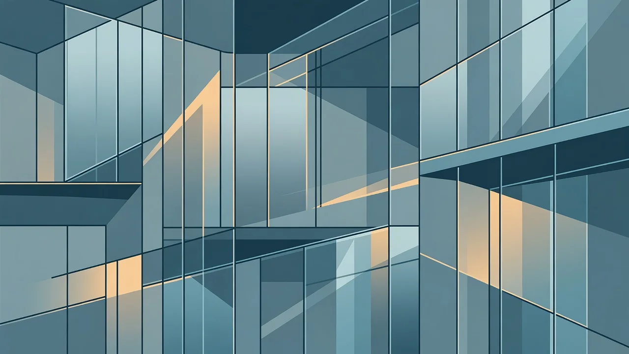 Home interior highlighting safety glass locations in doors, windows, and bathroom areas